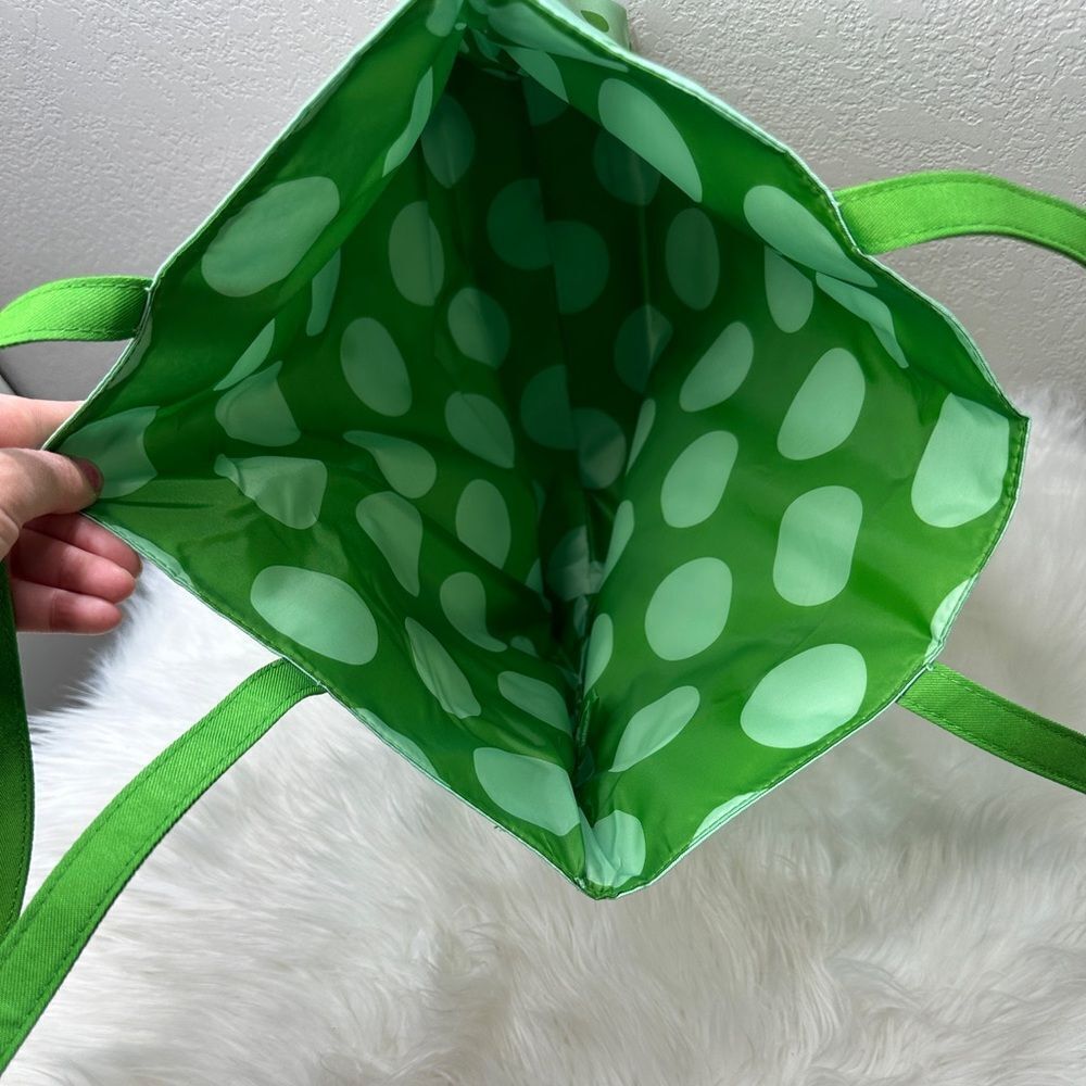 $15 🌙 Kate Spade X Clinique Green Polka Dot Tote 🆕‎ - Picture 4 of 8